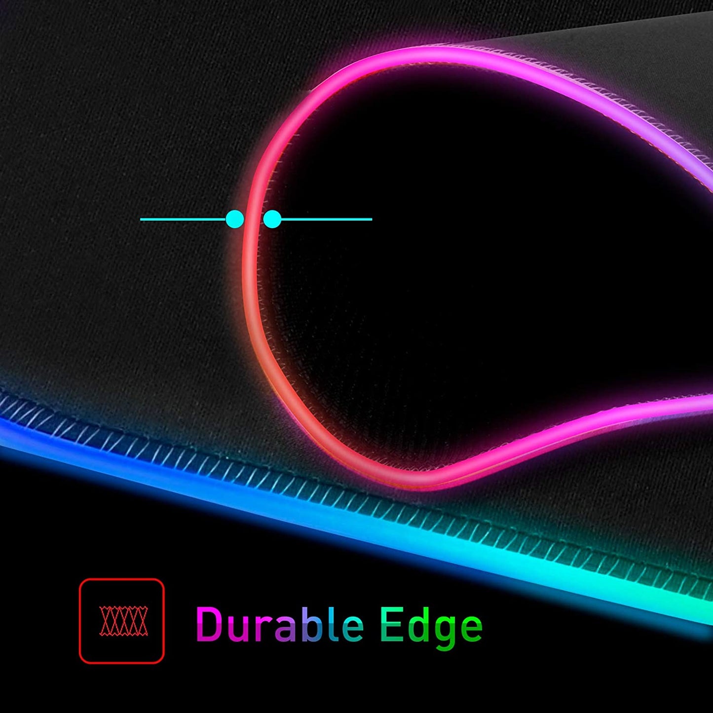 RGB Gaming Mouse Pad Soft Non-Slip Rubber Base Mouse Mat for Laptop Computer PC Games (13.8 X 9.8 X 0.16 Inches, Black)
